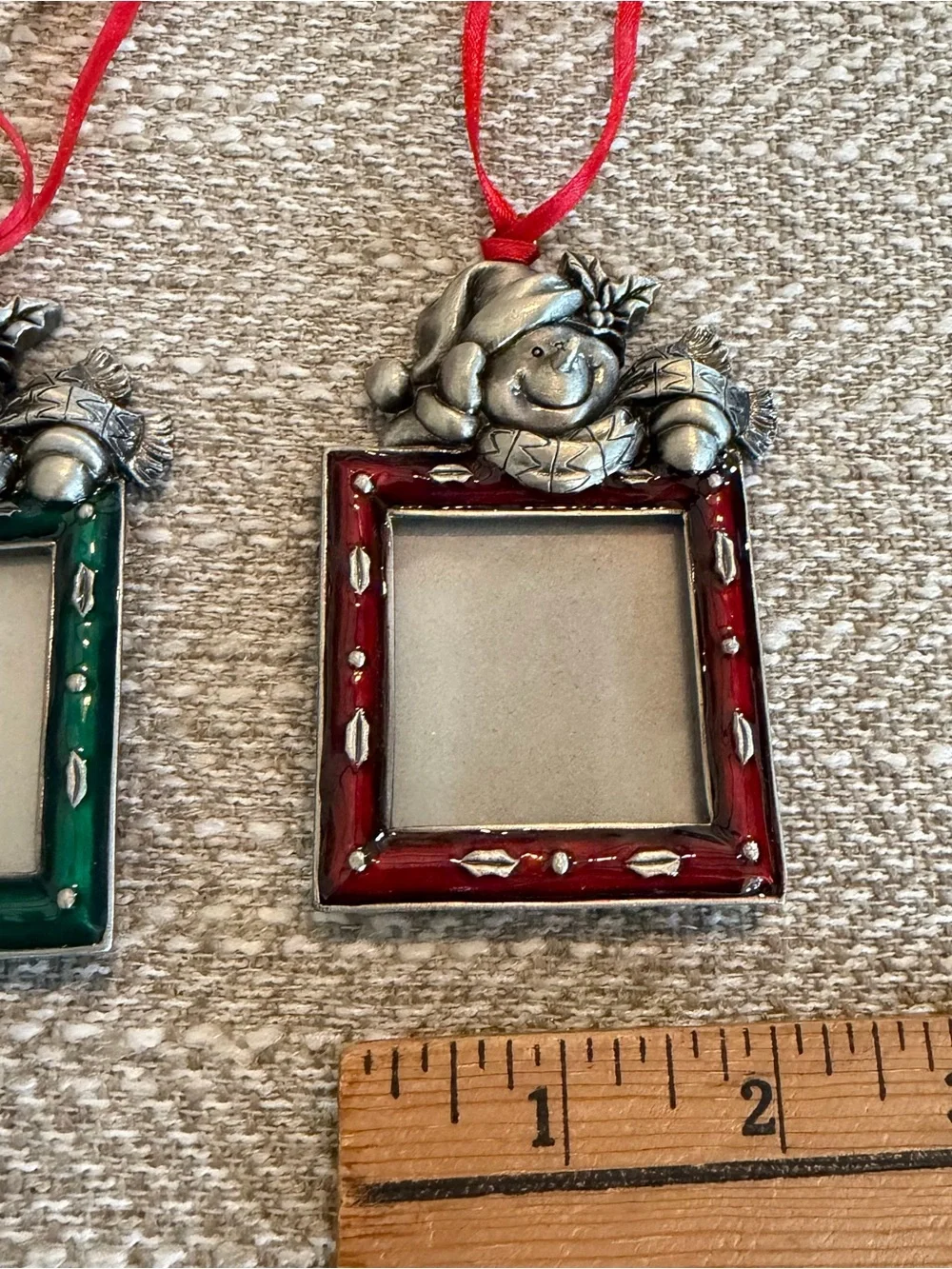 St. Nicholas Square Set Of 3 Square Snowman Photo Frames Christmas Ornaments